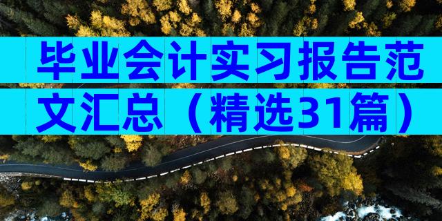 毕业会计实习报告范文汇总（精选31篇）
