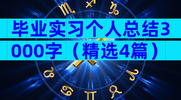 毕业实习个人总结3000字（精选4篇）