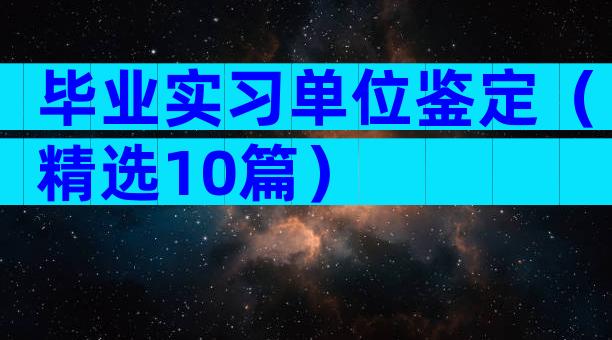 毕业实习单位鉴定（精选10篇）