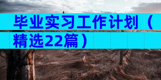毕业实习工作计划（精选22篇）
