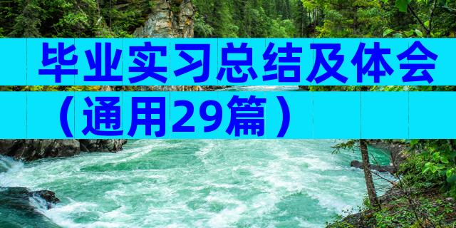 毕业实习总结及体会（通用29篇）