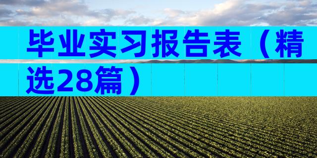 毕业实习报告表（精选28篇）