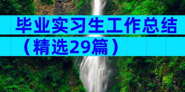 毕业实习生工作总结（精选29篇）