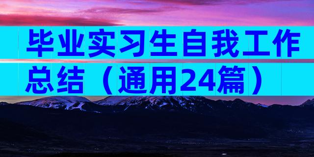 毕业实习生自我工作总结（通用24篇）