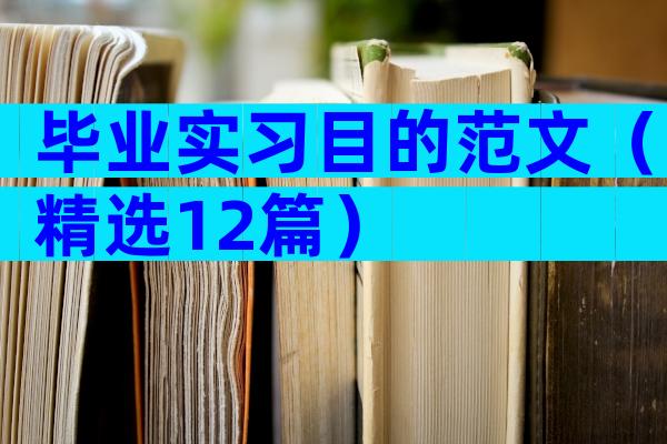 毕业实习目的范文（精选12篇）