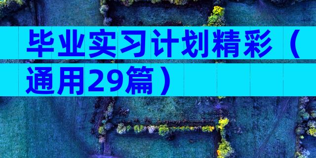 毕业实习计划精彩（通用29篇）