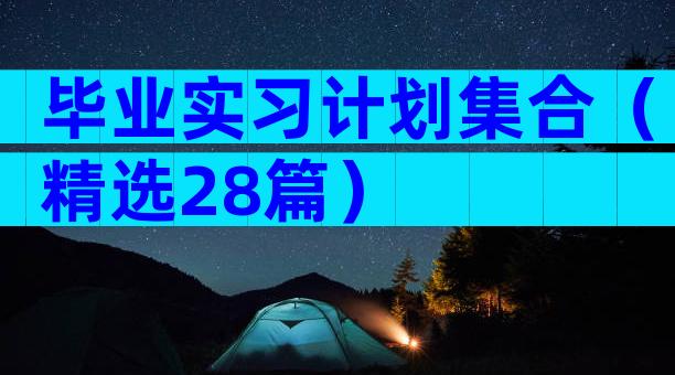 毕业实习计划集合（精选28篇）