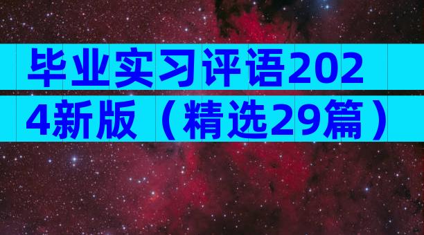 毕业实习评语2024新版（精选29篇）