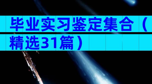 毕业实习鉴定集合（精选31篇）