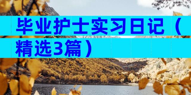 毕业护士实习日记（精选3篇）
