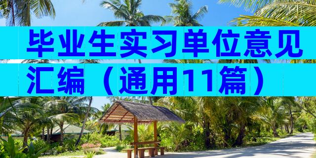 毕业生实习单位意见汇编（通用11篇）