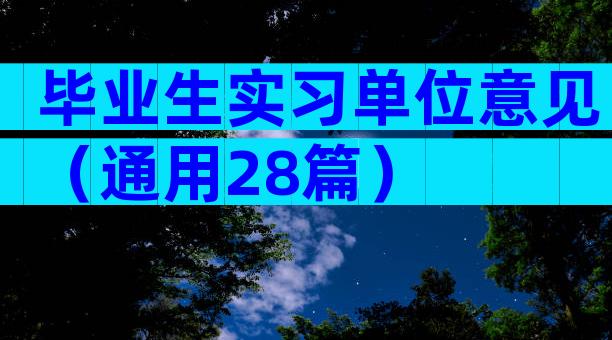 毕业生实习单位意见（通用28篇）