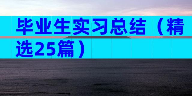 毕业生实习总结（精选25篇）