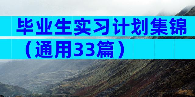 毕业生实习计划集锦（通用33篇）