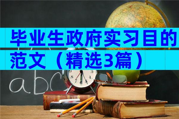 毕业生政府实习目的范文（精选3篇）
