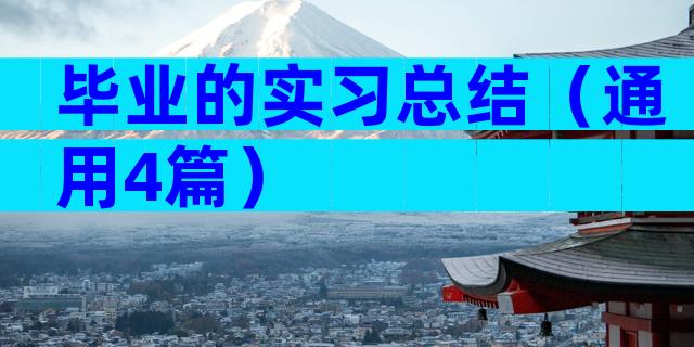 毕业的实习总结（通用4篇）