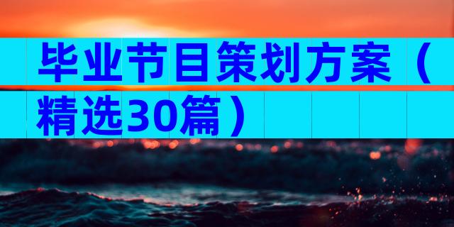 毕业节目策划方案（精选30篇）