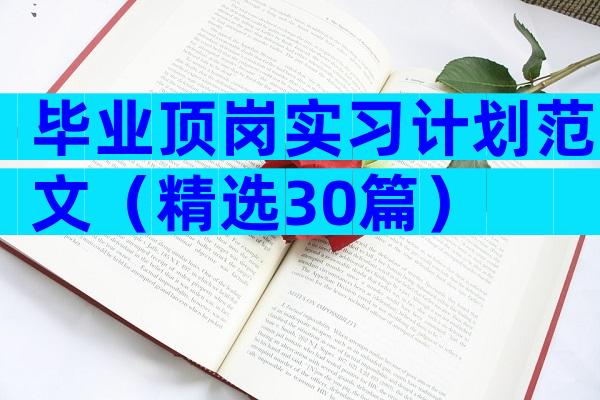 毕业顶岗实习计划范文（精选30篇）