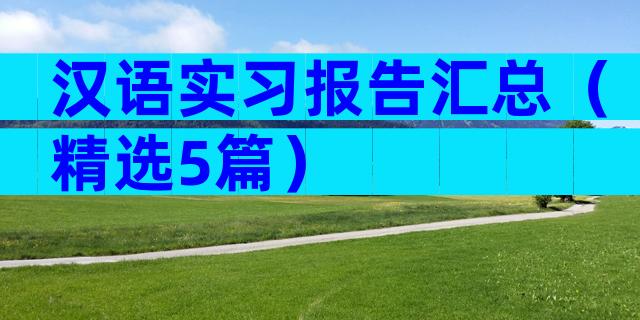 汉语实习报告汇总（精选5篇）