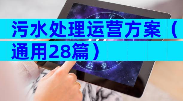 污水处理运营方案（通用28篇）