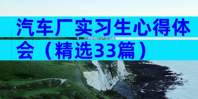 汽车厂实习生心得体会（精选33篇）