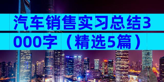 汽车销售实习总结3000字（精选5篇）