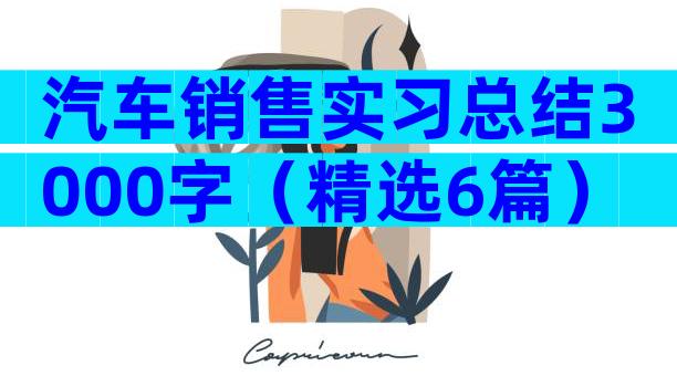 汽车销售实习总结3000字（精选6篇）