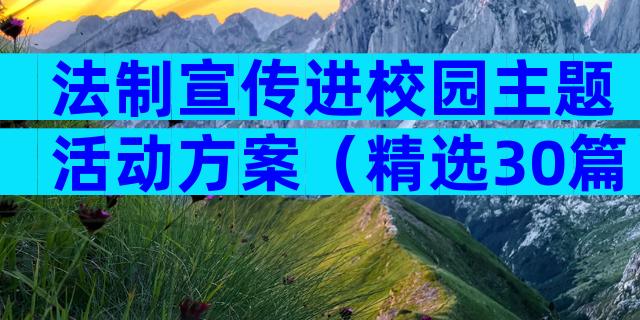 法制宣传进校园主题活动方案（精选30篇）