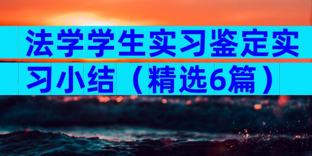 法学学生实习鉴定实习小结（精选6篇）