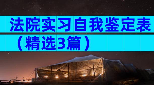 法院实习自我鉴定表（精选3篇）