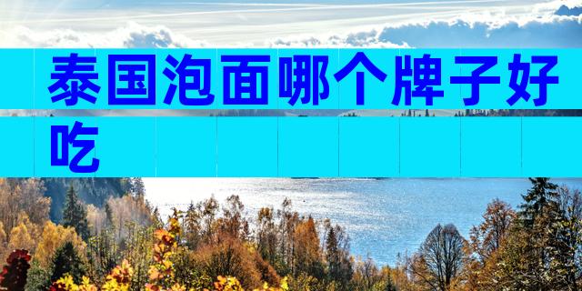 泰国泡面哪个牌子好吃