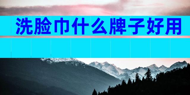 洗脸巾什么牌子好用