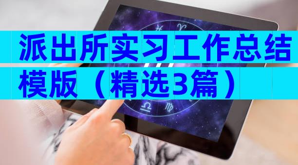 派出所实习工作总结模版（精选3篇）