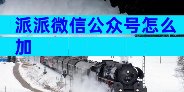 派派微信公众号怎么加