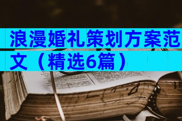 浪漫婚礼策划方案范文（精选6篇）
