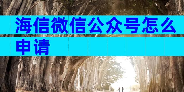 海信微信公众号怎么申请