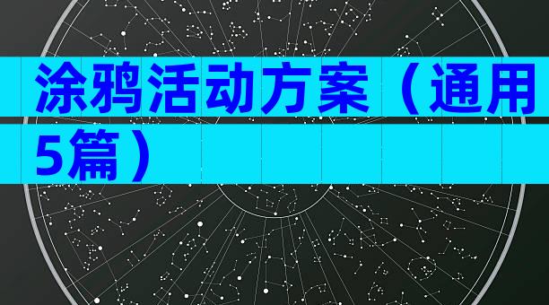 涂鸦活动方案（通用5篇）