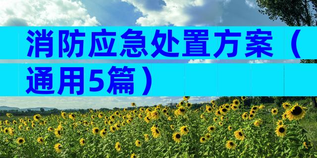 消防应急处置方案（通用5篇）