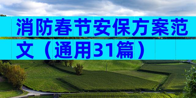 消防春节安保方案范文（通用31篇）