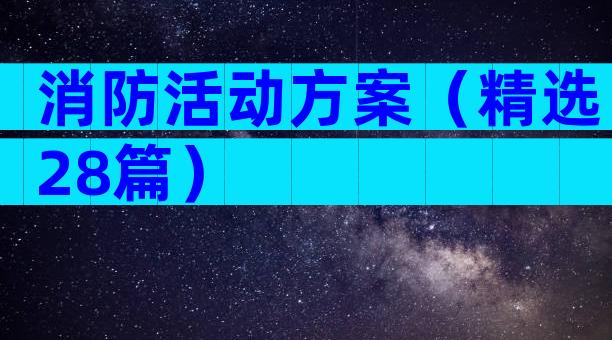 消防活动方案（精选28篇）
