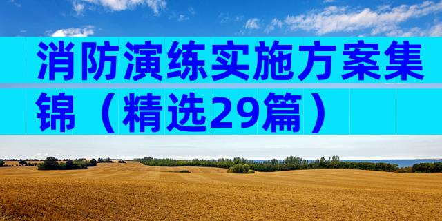 消防演练实施方案集锦（精选29篇）