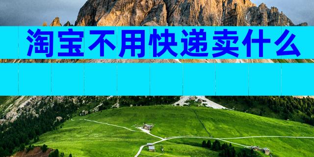 淘宝不用快递卖什么