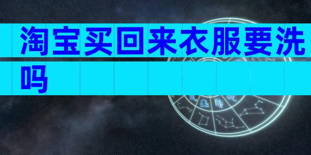 淘宝买回来衣服要洗吗