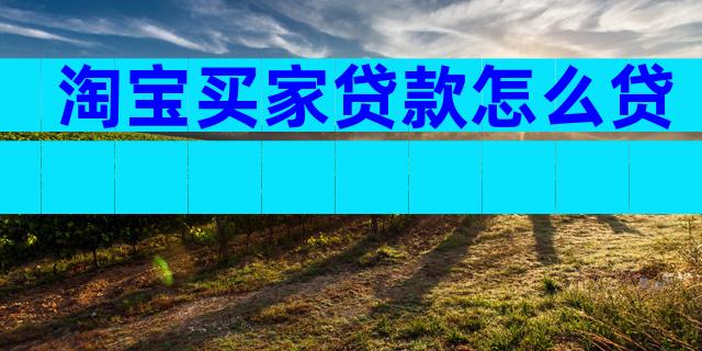 淘宝买家贷款怎么贷