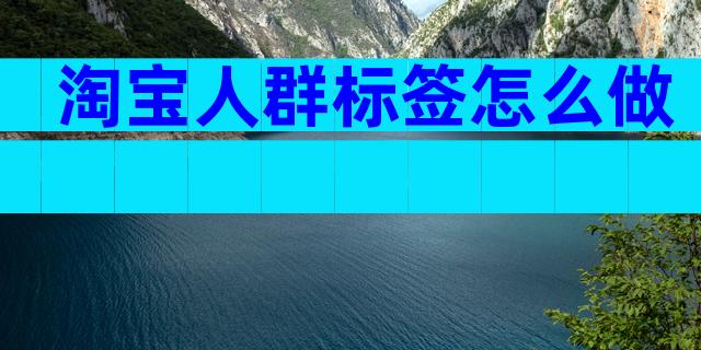 淘宝人群标签怎么做