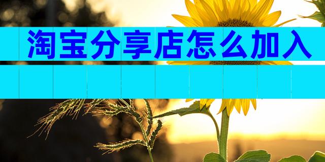 淘宝分享店怎么加入