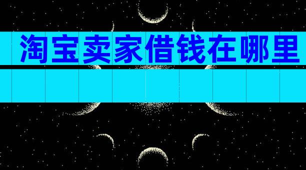 淘宝卖家借钱在哪里