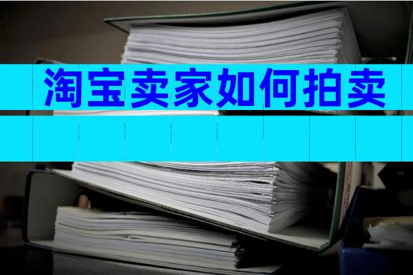 淘宝卖家如何拍卖