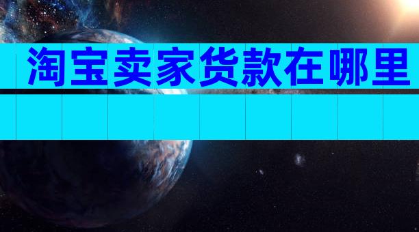 淘宝卖家货款在哪里