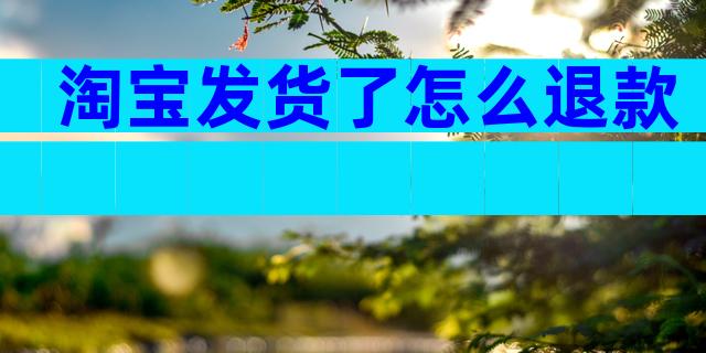 淘宝发货了怎么退款